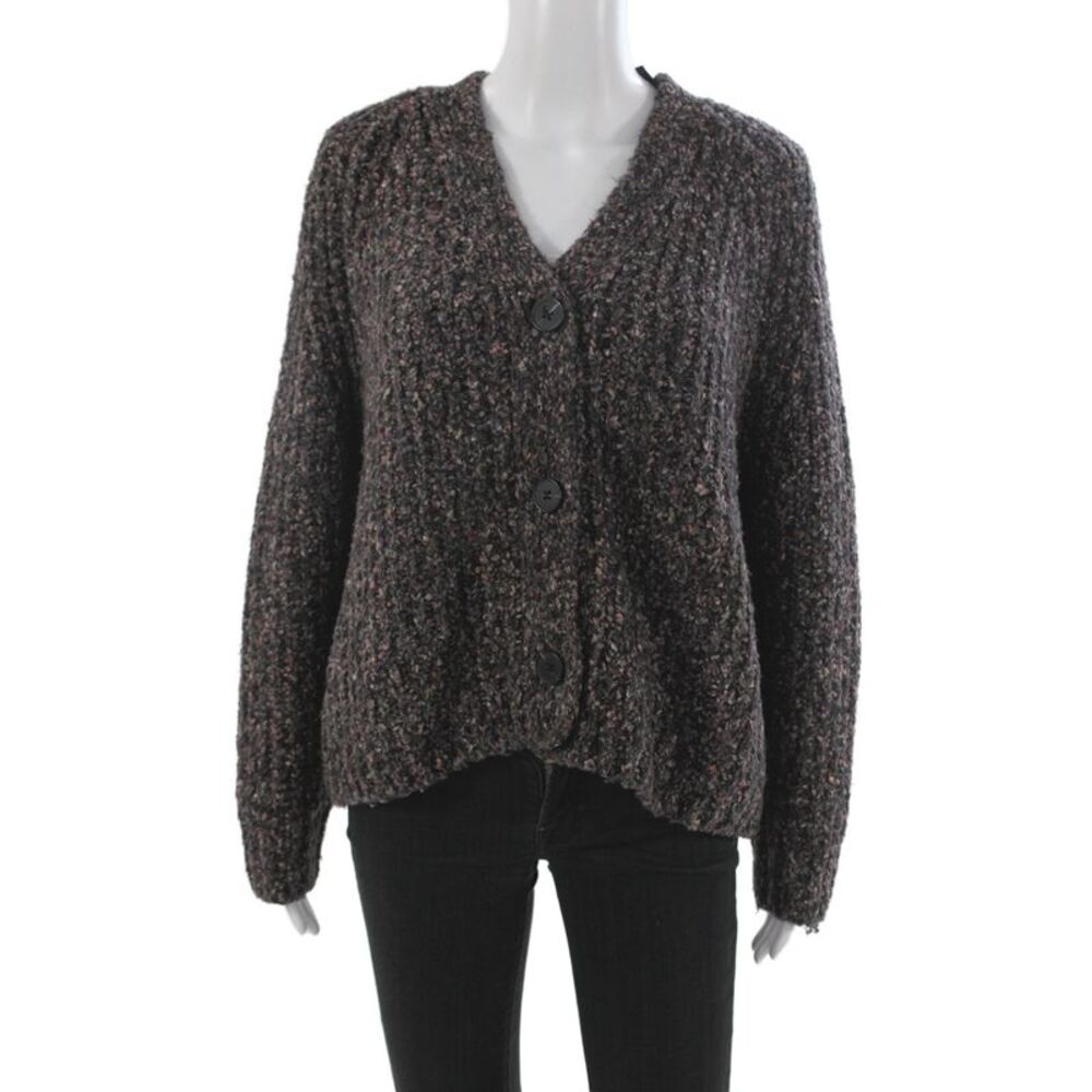 Line Womens Multicolor V-Neck Cardigan Long Sleeve Acrylic Size S